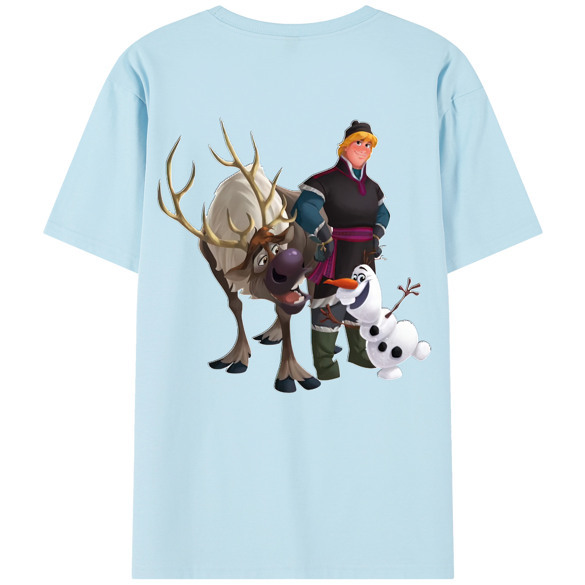 （画像用） アナと雪の女王 アンナ エルサ Frozen Anna Elsa 綿100％半袖Tシャツ（背面プリント）